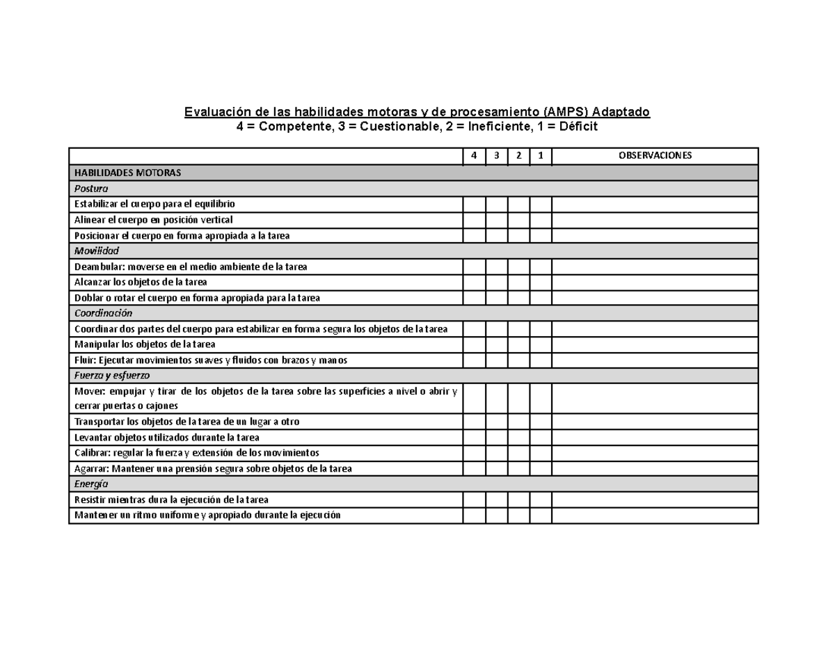AMPS - amps - Evaluación de las habilidades motoras y de procesamiento ...