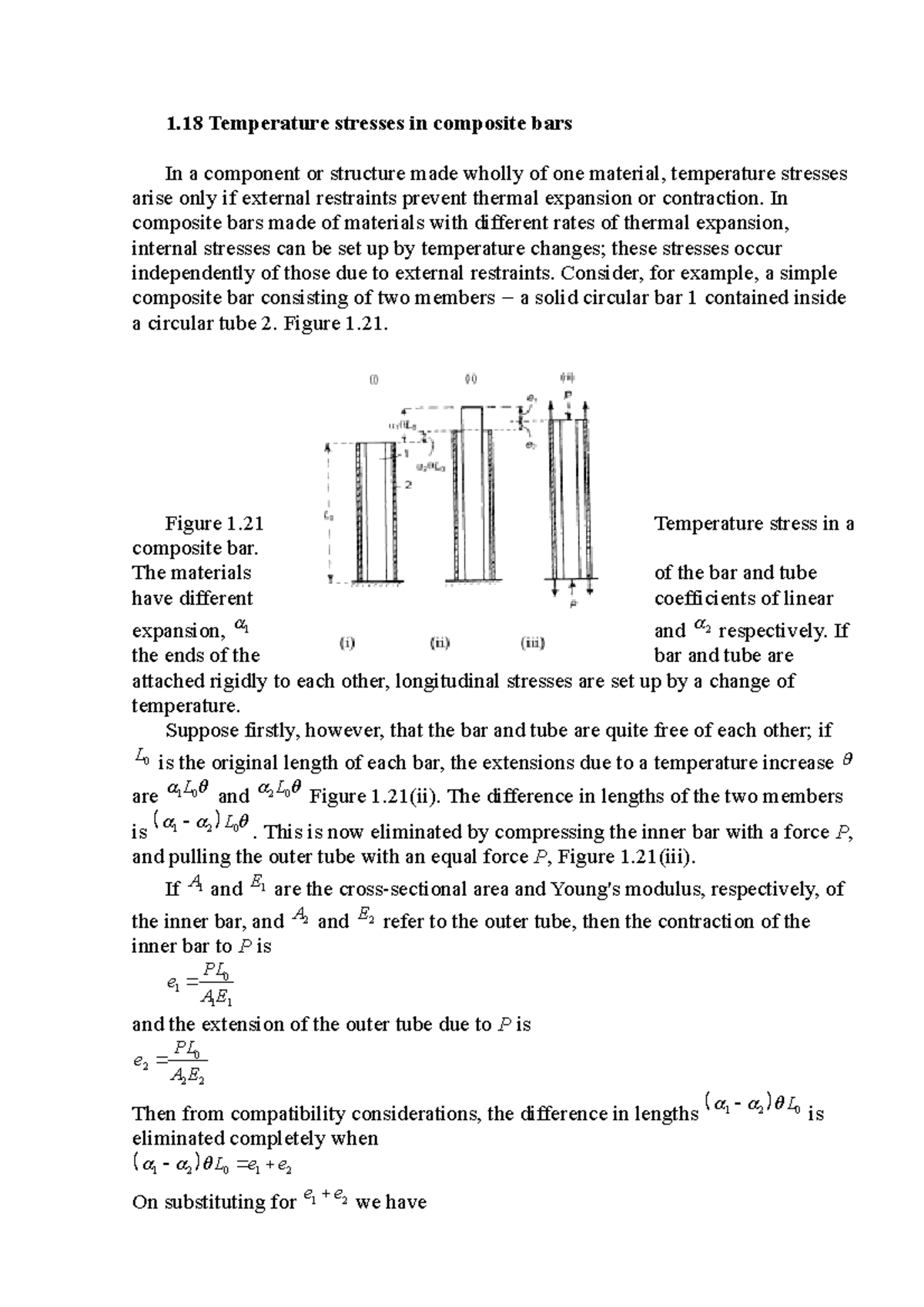 1.18 Temperature Stresses in Composite Bars: Analysis & Problem Solving ...