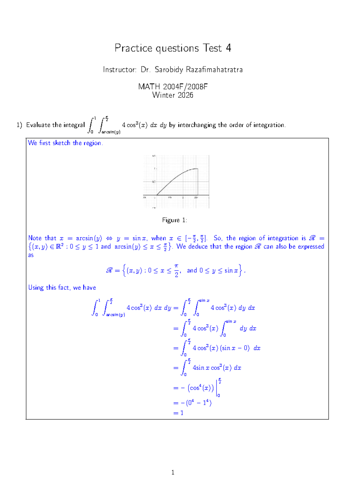 Test 4 Practice Solutions for MATH Winter 2026 - Studocu