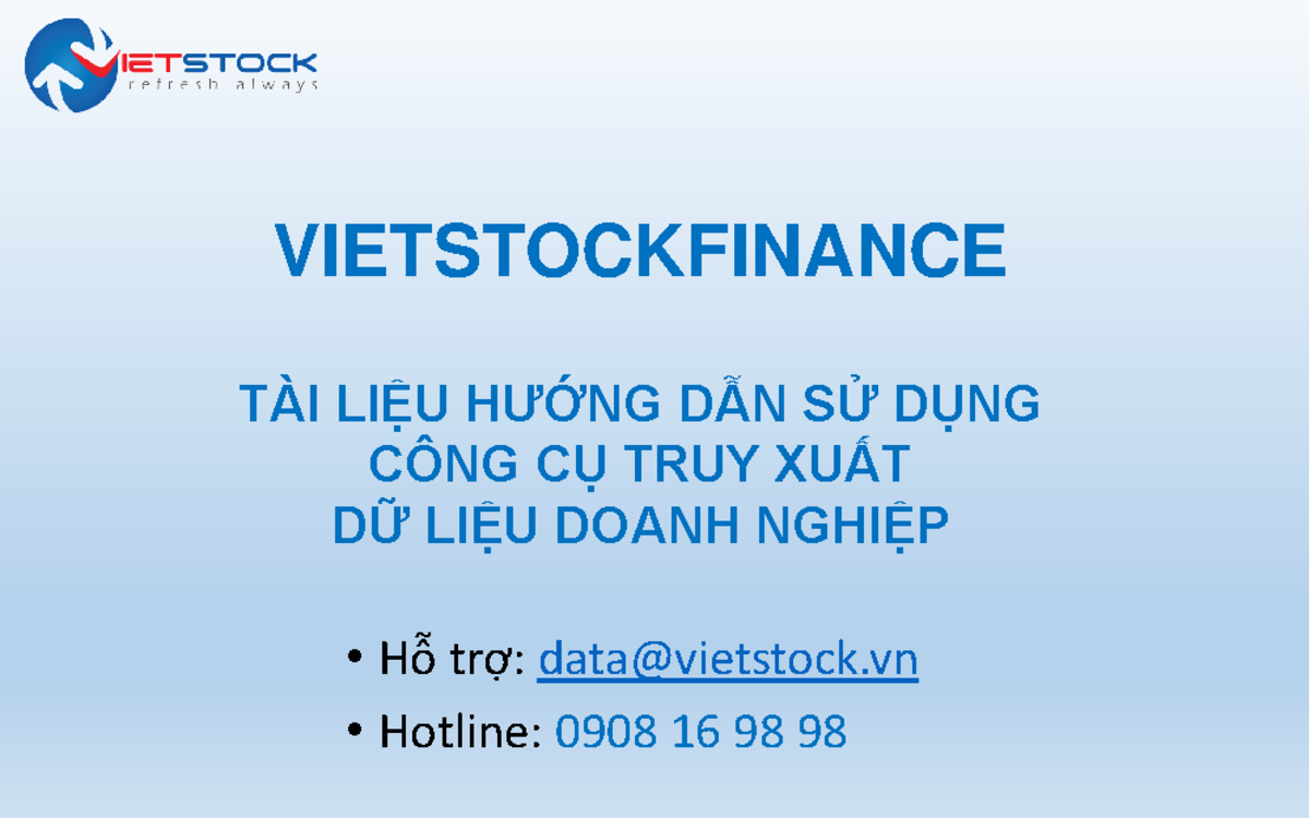 VSTF Huong dan su dung cong cu xuat du lieu tai chinh doanh nghiep ...