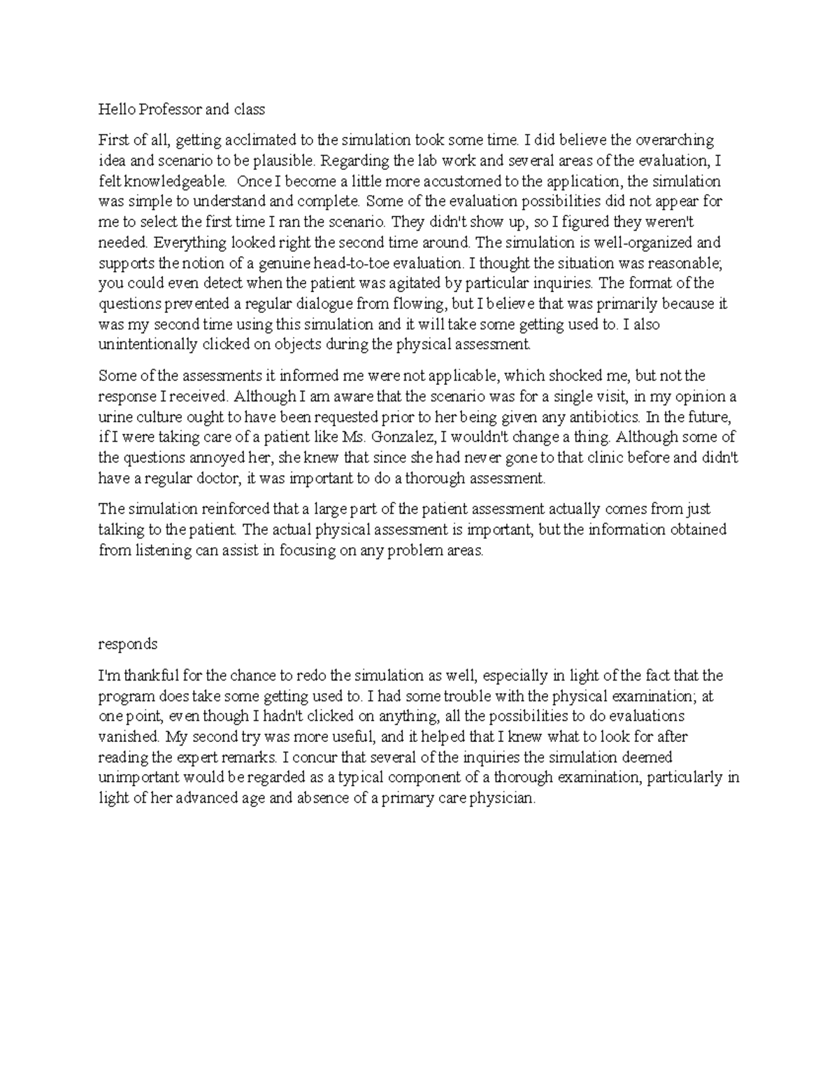 NR 305 Week 3 - Simulation Assignment Reflection and Analysis - Studocu