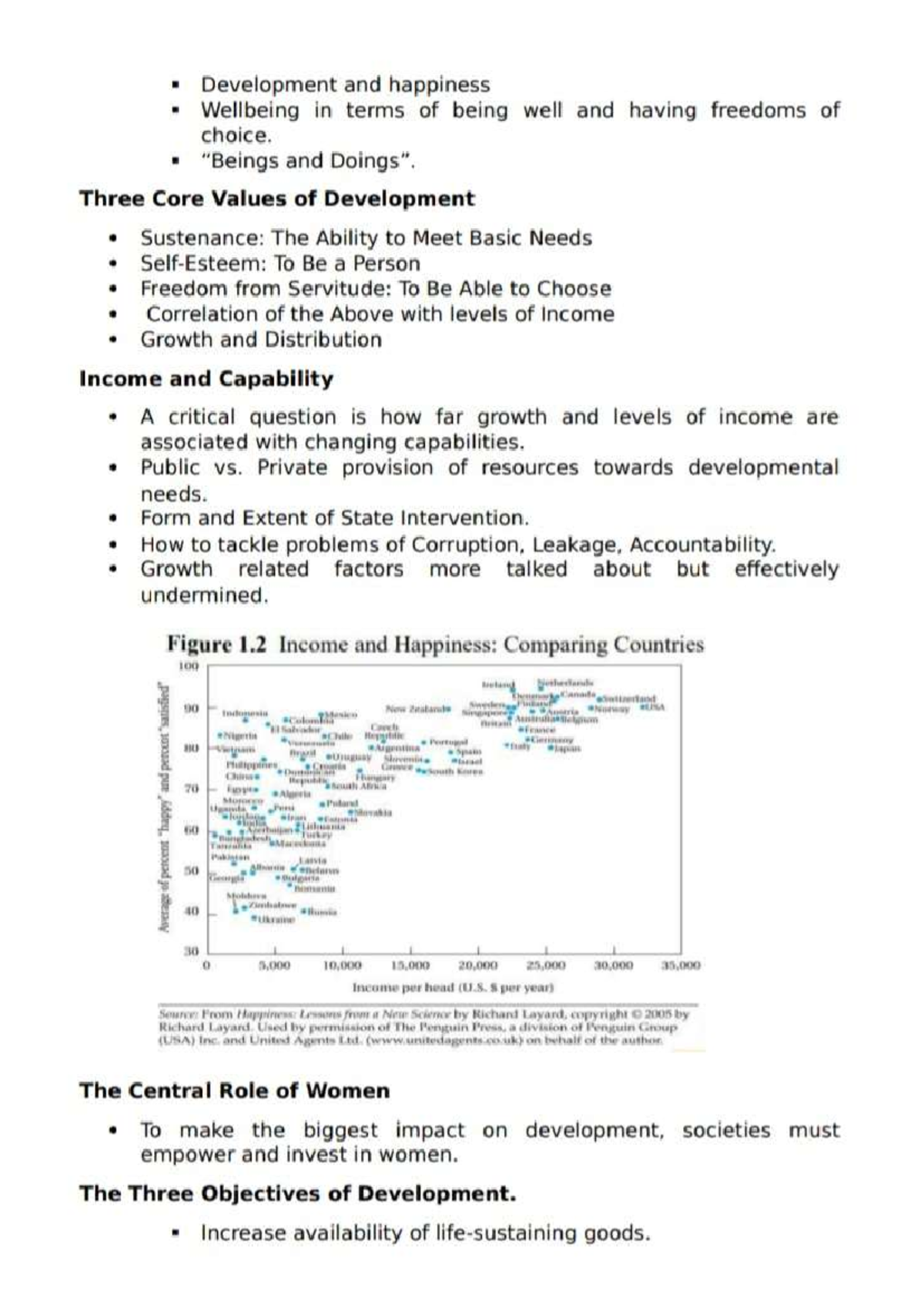 ECO 101 - Development and Happiness Notes: Core Values and Resources ...