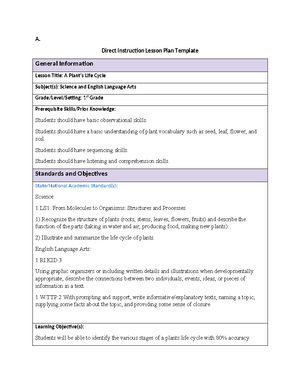 Task 2 D010 - Task 2 - Direct Instruction Lesson Plan Template General ...