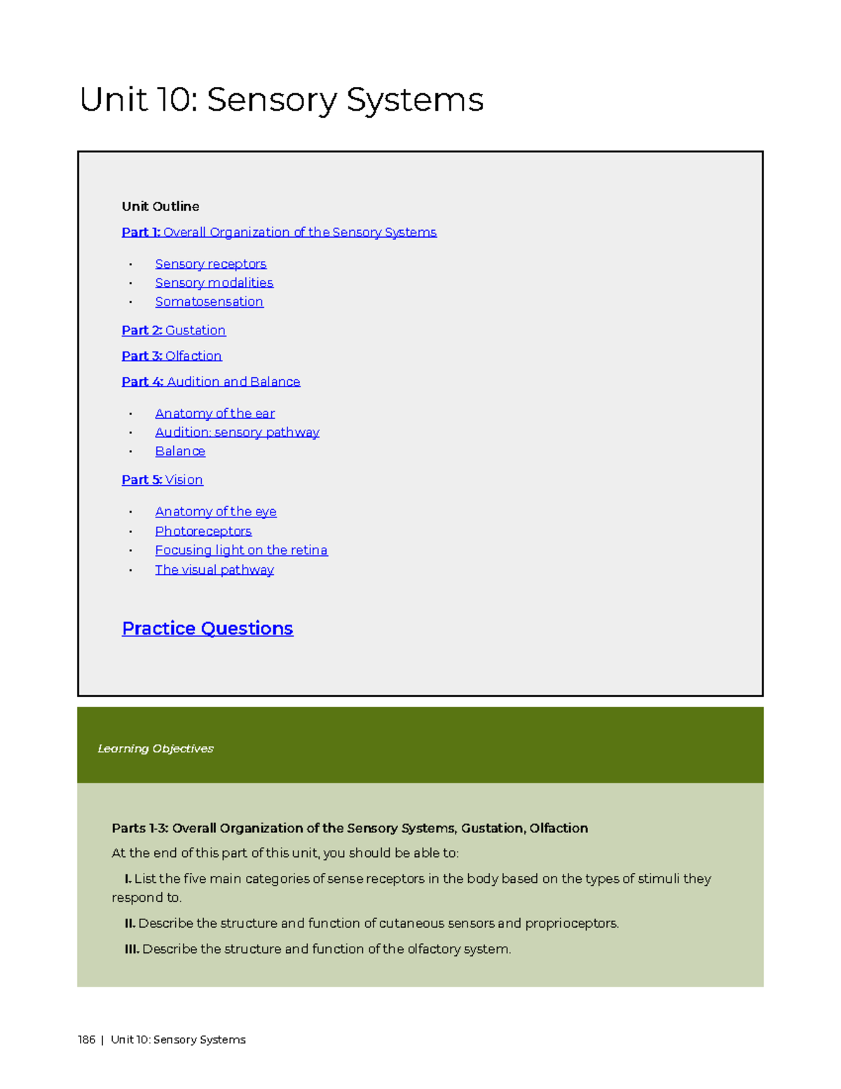 Unit 10: Sensory Systems - Lecture Notes - Studocu