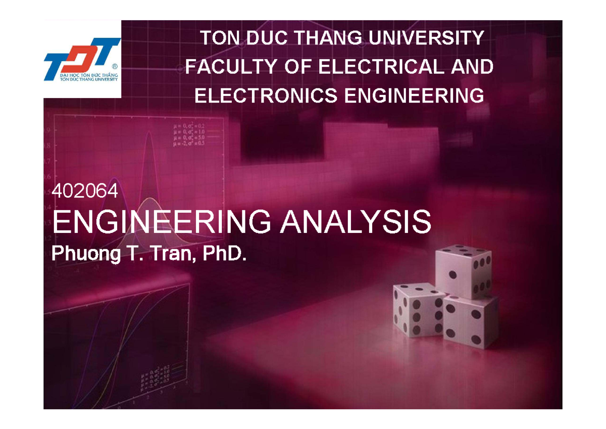 402064 Engineering Analysis - Course Overview and Objectives - Studocu
