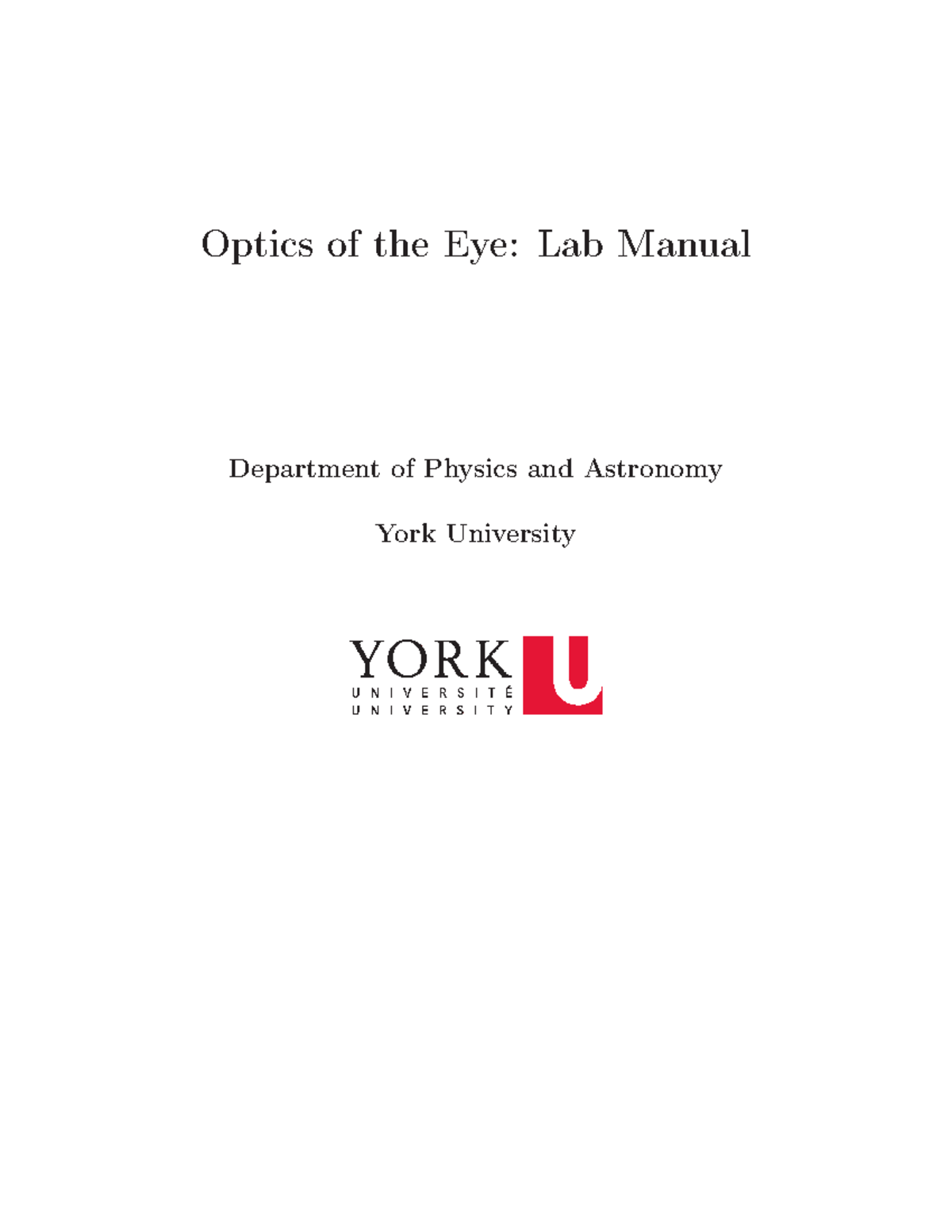 Lab Manual on Eye Optics: Accommodation & Refractive Errors - PHYS 101 ...