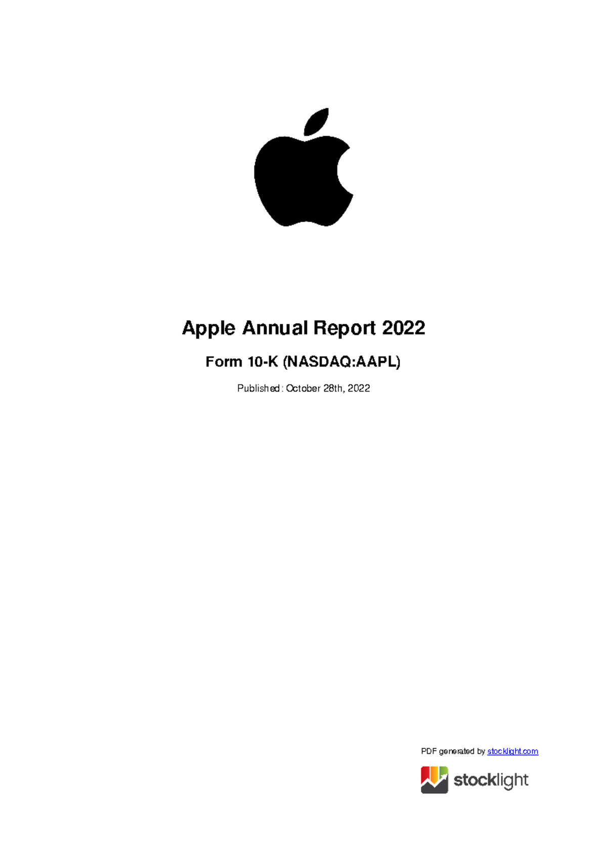 Apple Annual Report - 20549 FORM 10-K (Mark One) ☒ ANNUAL REPORT ...