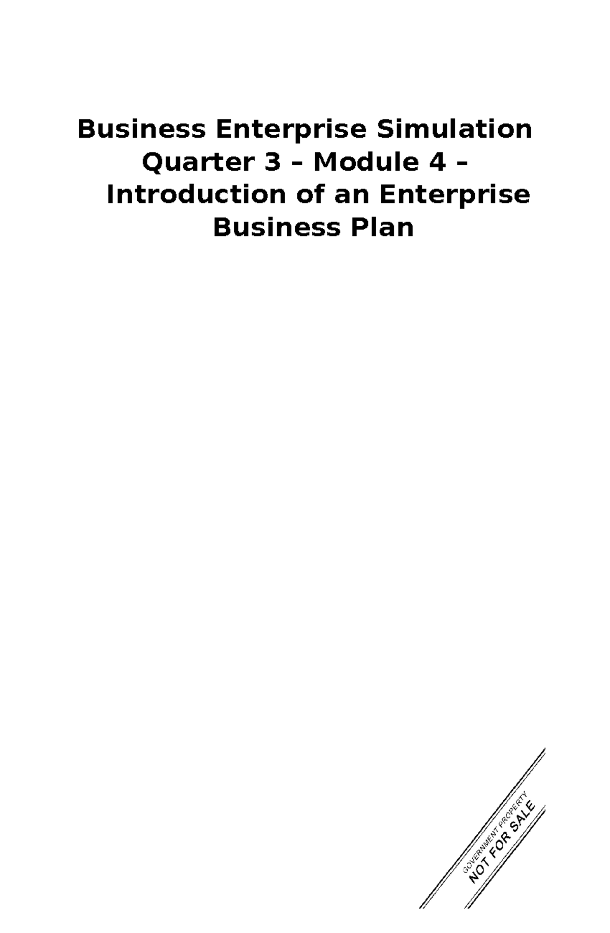 Business Enterprise Simulation Q3 Module 4 1 - Senior High School ...