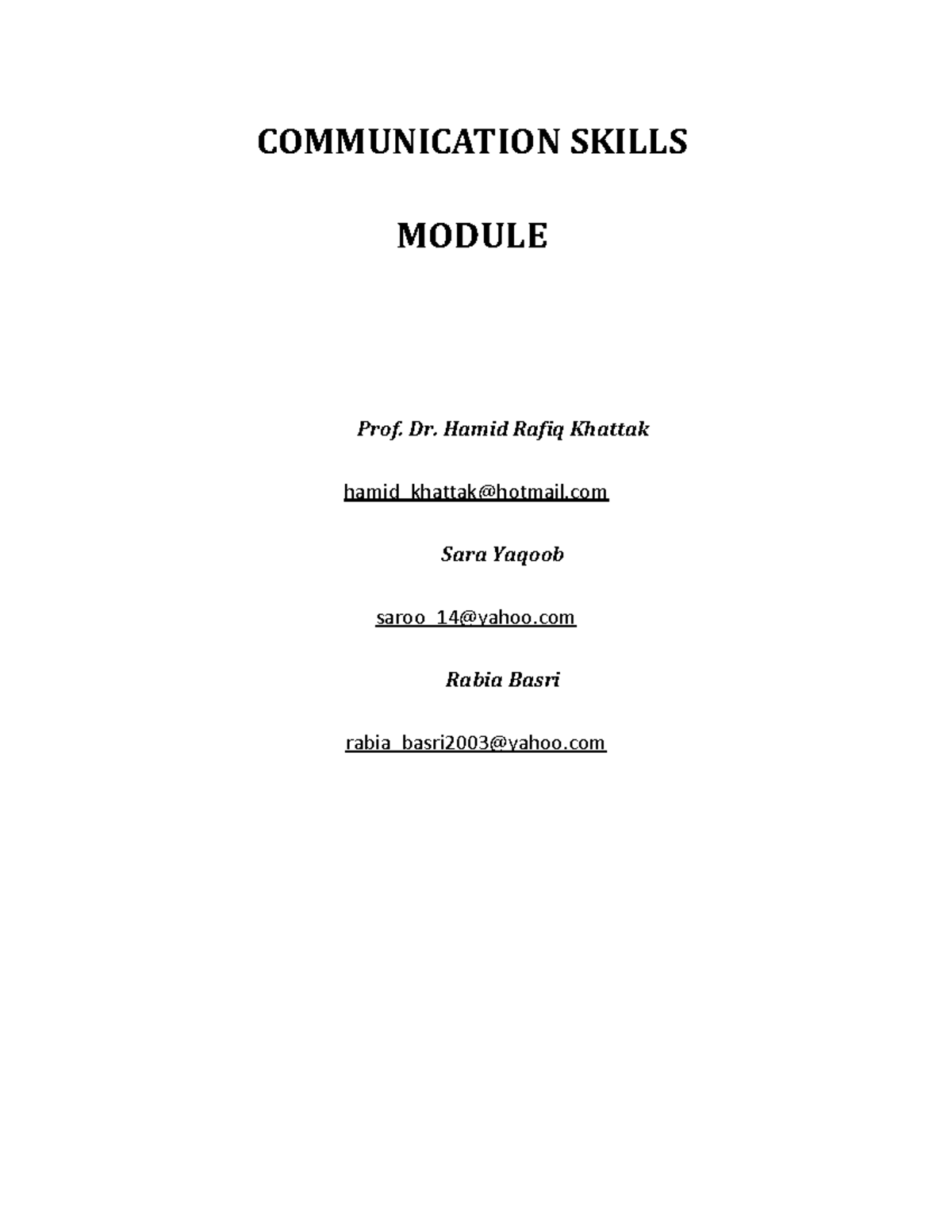 COMM 101: Comprehensive Communication Skills Module - Studocu