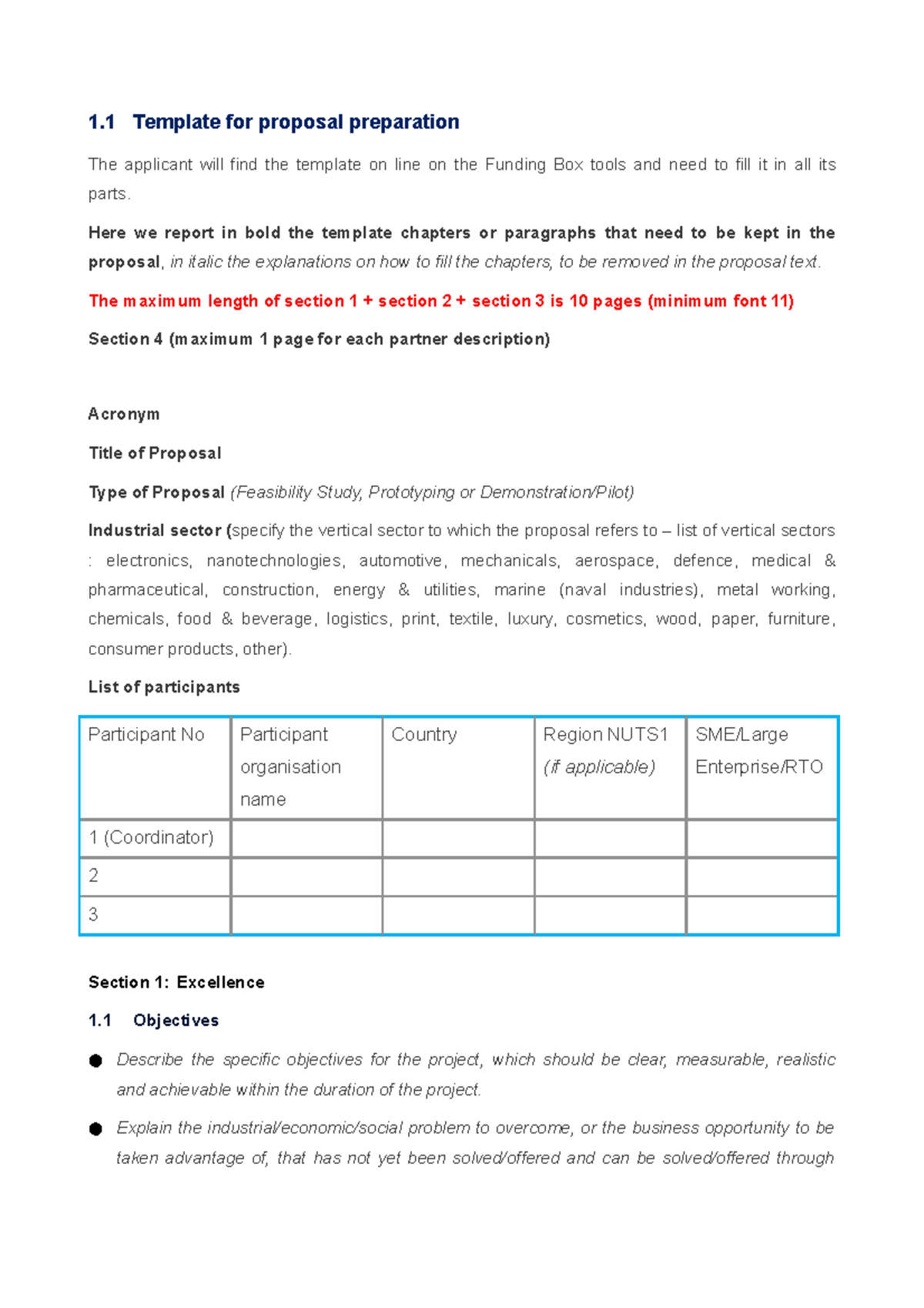 Proposal Preparation Template for Funding Applications - Studocu