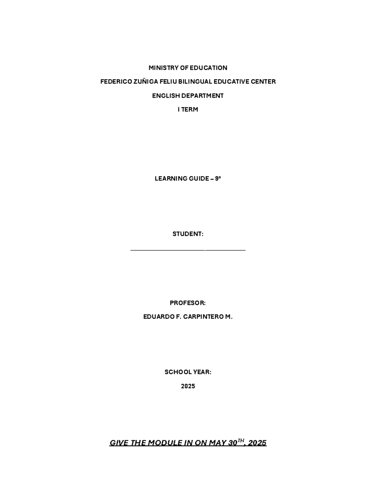 Module 9° 2025 I Term Learning Guide: Family Structures & Values - Studocu