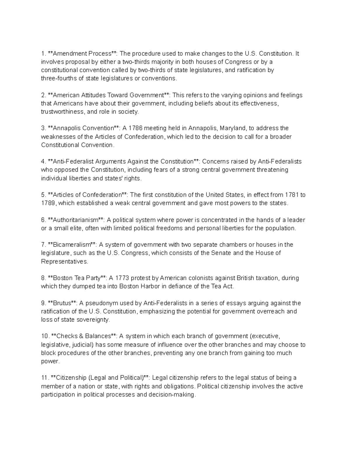 Poli 101 Final Exam Notes: Key Concepts for First Exam Preparation ...