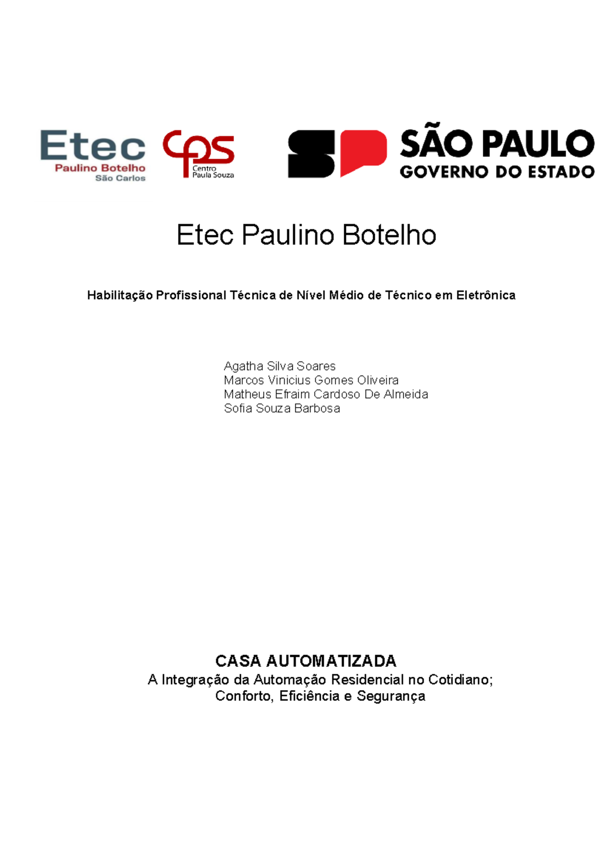 TCC ETEC 2025: Casa Automatizada e a Automação Residencial - Studocu