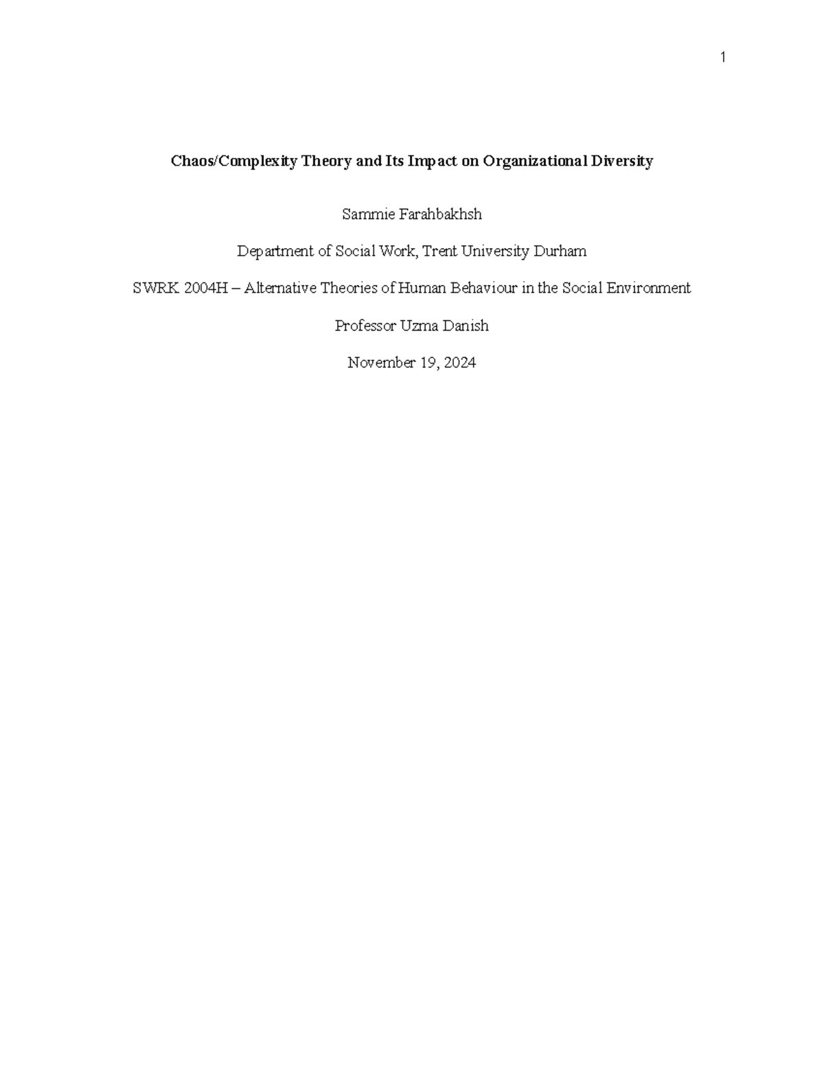 Chaos Complexity Theory and Its Impact on Organizational Diversity ...