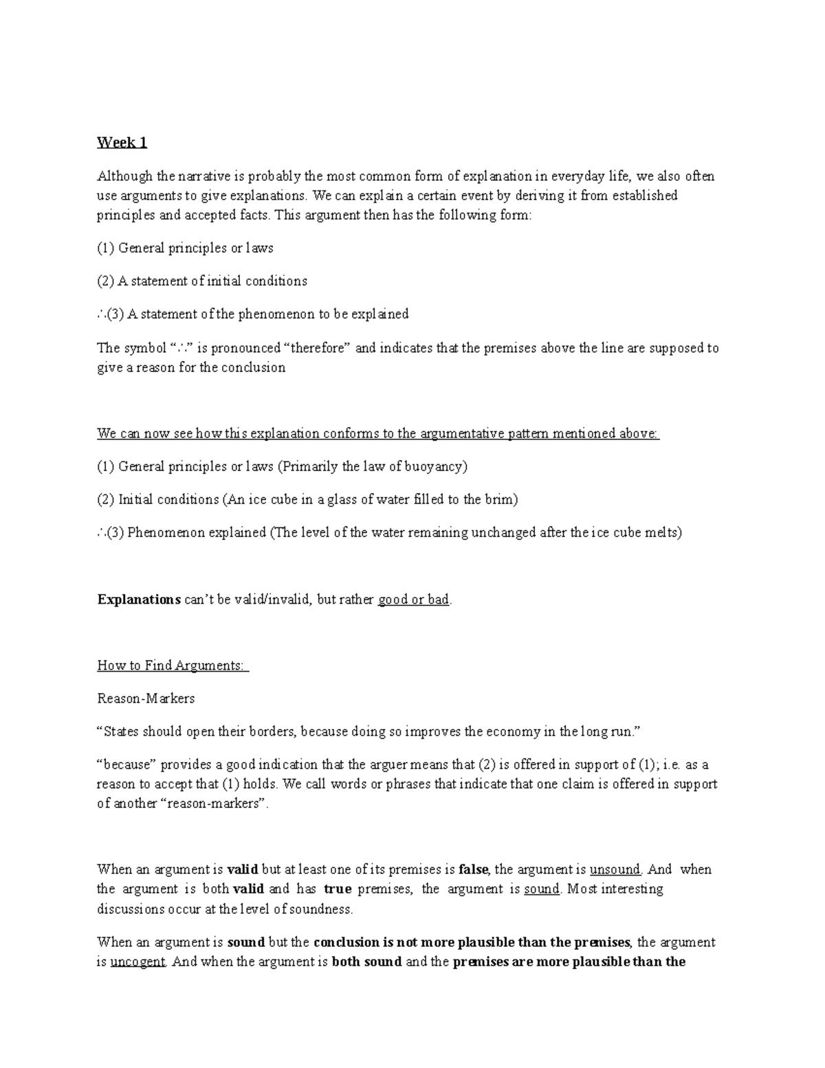 Legal Argumentation Skills Notes for Course LAW 101: Week 1-5 - Studeersnel
