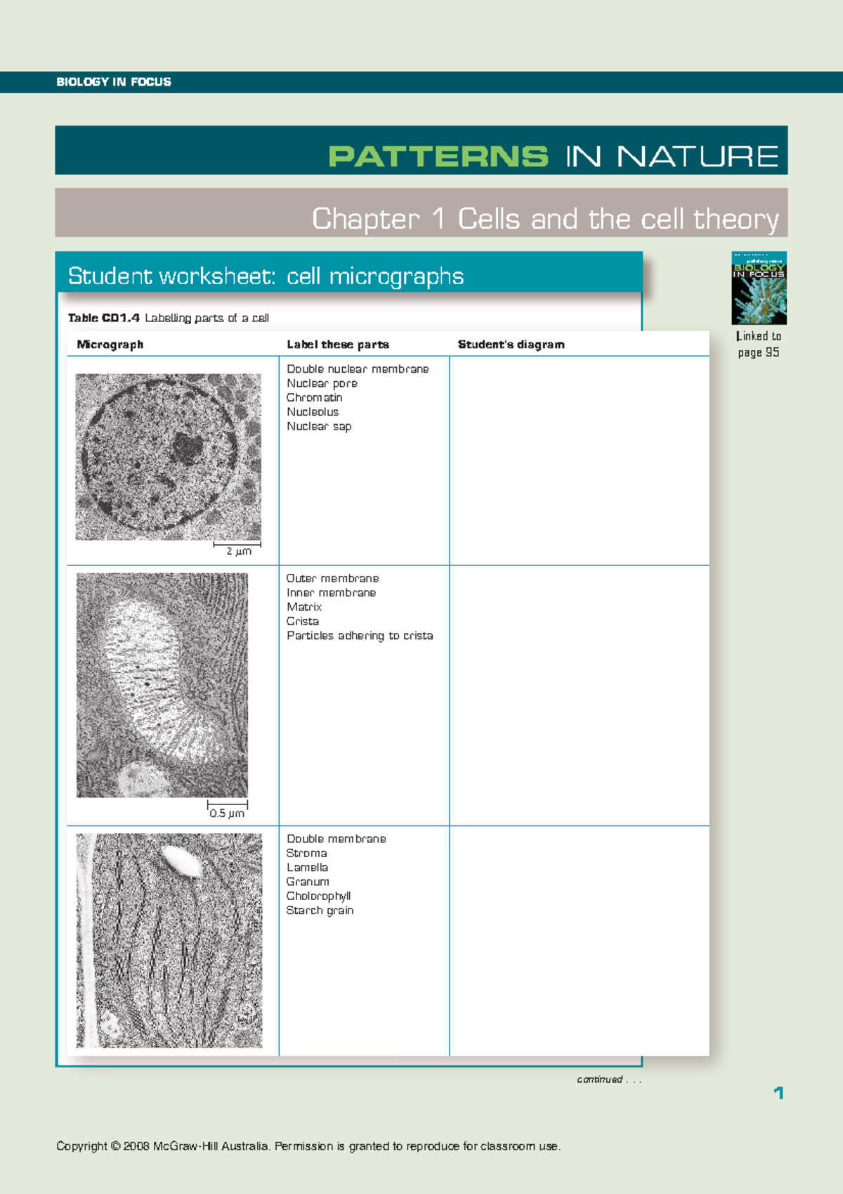 1.5 Electron Micrographs: Cell Parts Labelling Worksheet - Studocu