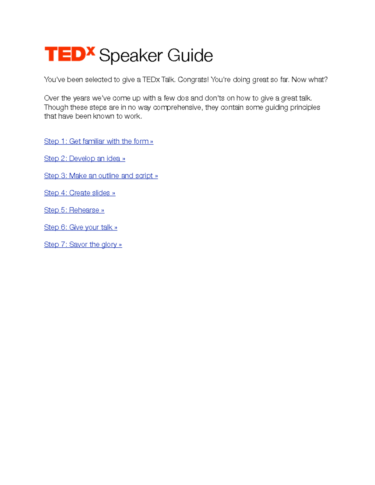 TEDx Speaker Guide: Tips for Delivering an Impactful Talk - Studocu