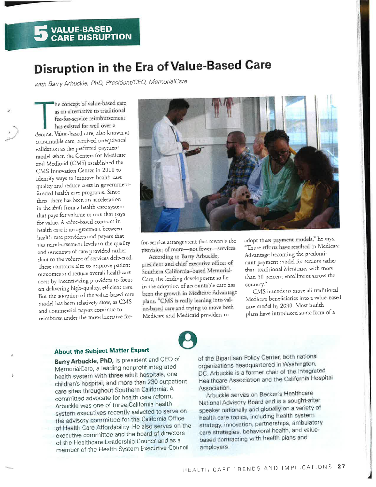 0042 001T5 - Care Disruption: Insights from Barry Arbuckle, PhD - Studocu