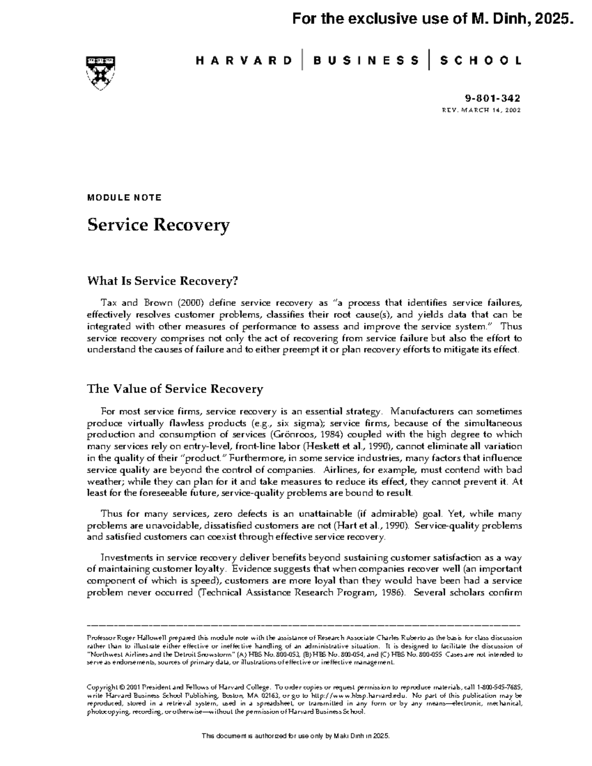 Service Recovery Strategies: Insights and Best Practices (MGT 2025 ...
