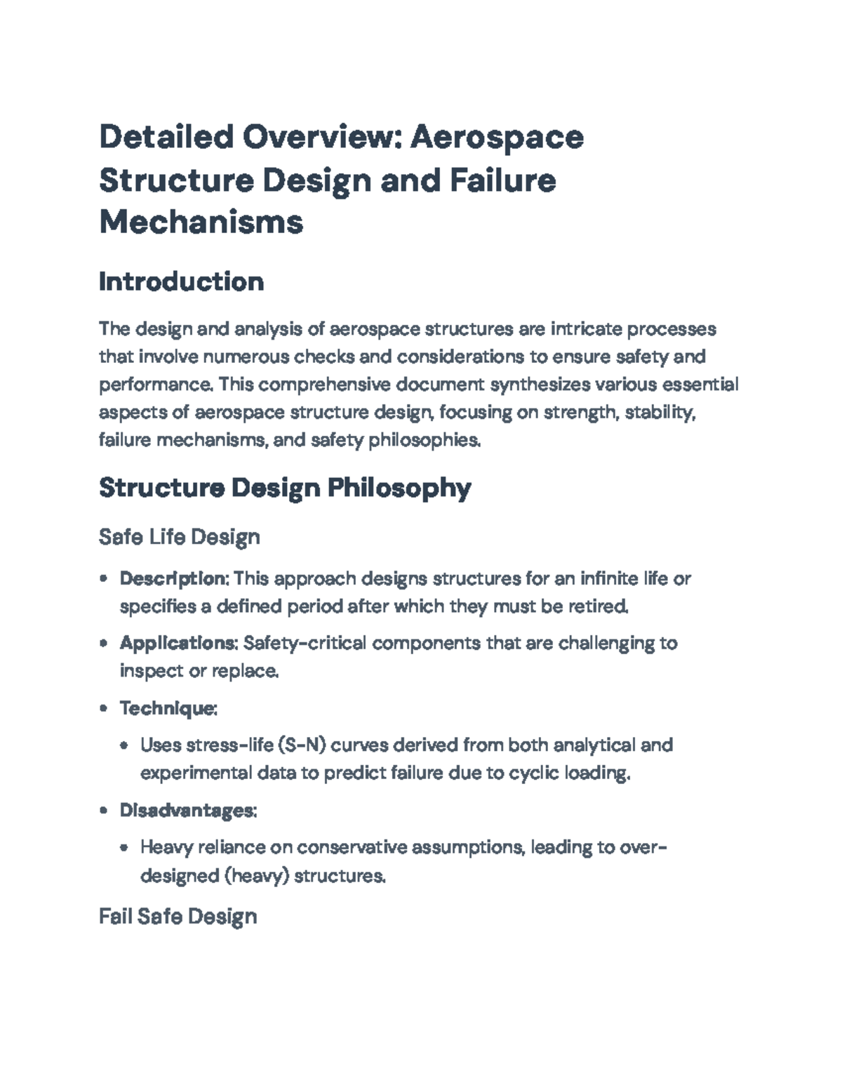 Aerospace Structure Design (ENG 301): Safety & Failure Mechanisms ...