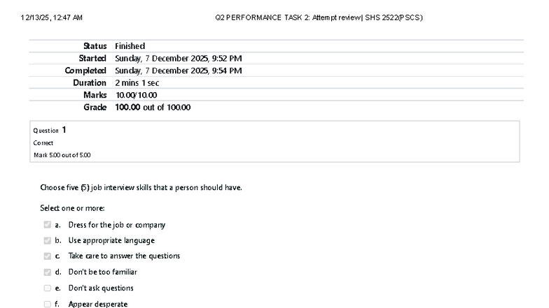 Q2 PERFORMANCE TASK 2 Review - SHS 2522(PSCS) - Studocu