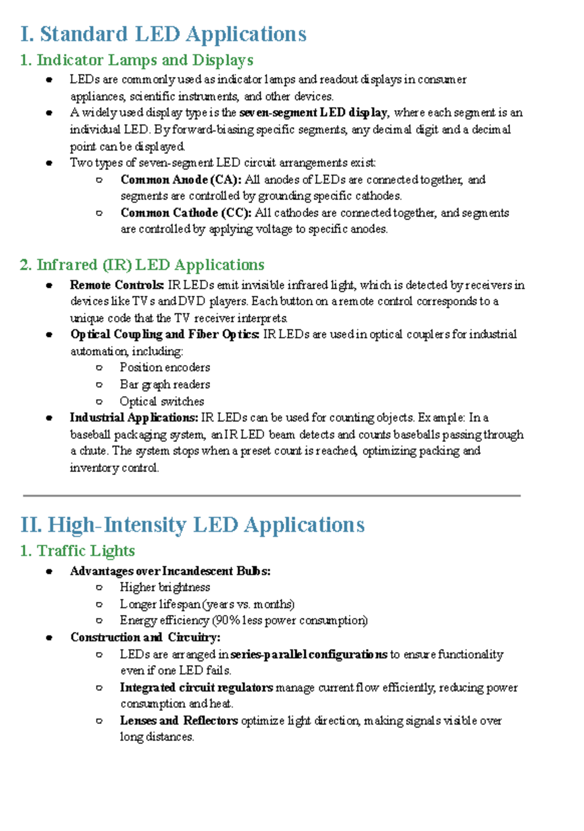Modulation Notes - I. Standard LED Applications 1. Indicator Lamps and ...