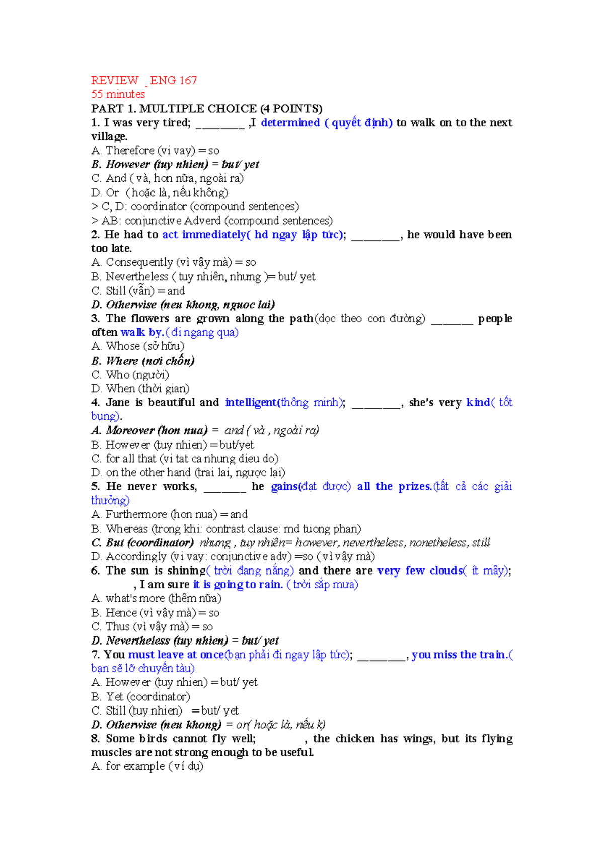 REVIEW _ ENG 167 Final Exam: Multiple Choice Questions and Answers ...