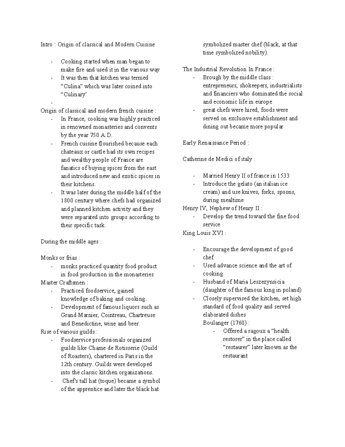 Culinary Fundamentals: Kitchen Essentials Reviewer (Course Code: CUL101 ...