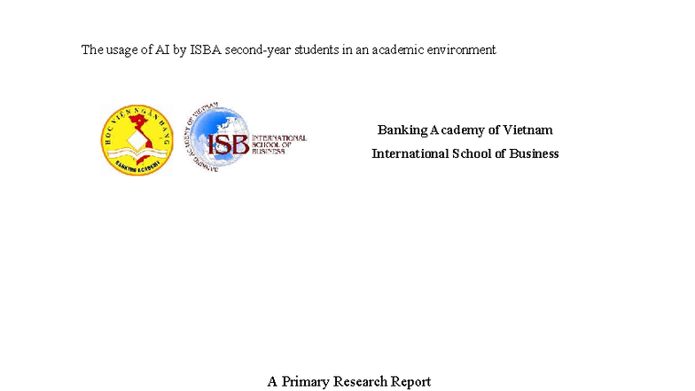 AI Usage Among ISBA Students: Insights from Project 2 Research Report ...