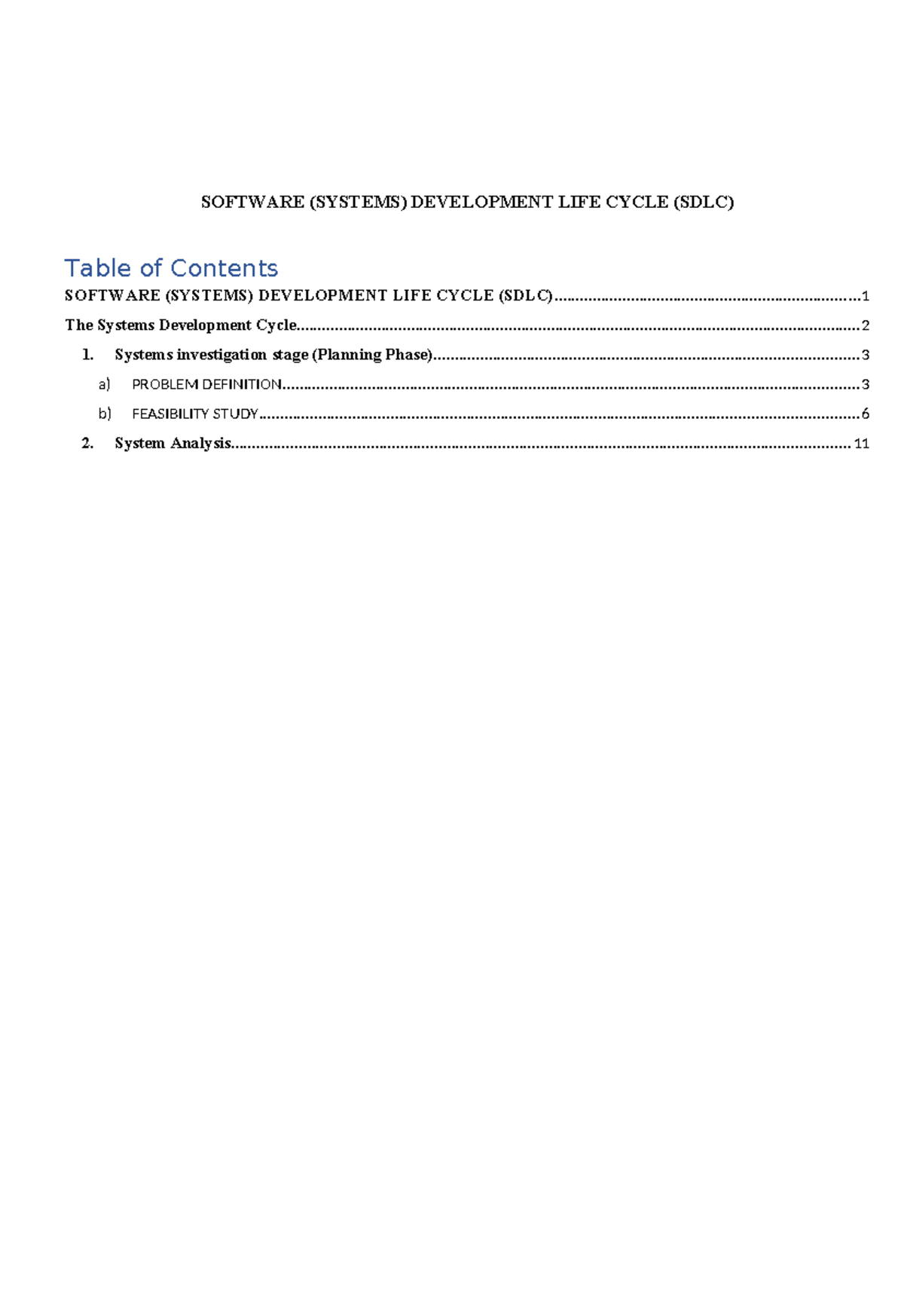 Software Development Life Cycle (SDLC) - Study Notes - Studocu
