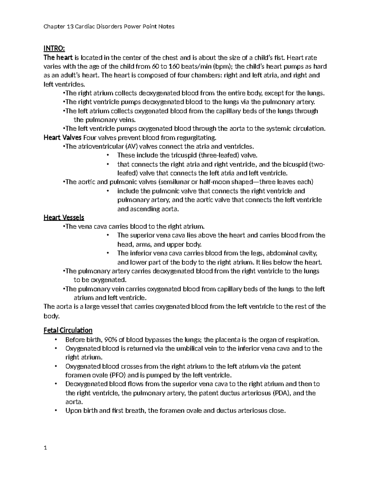 Chapter 13 Cardiac Disorders: Key Concepts & PowerPoint Notes - Studocu