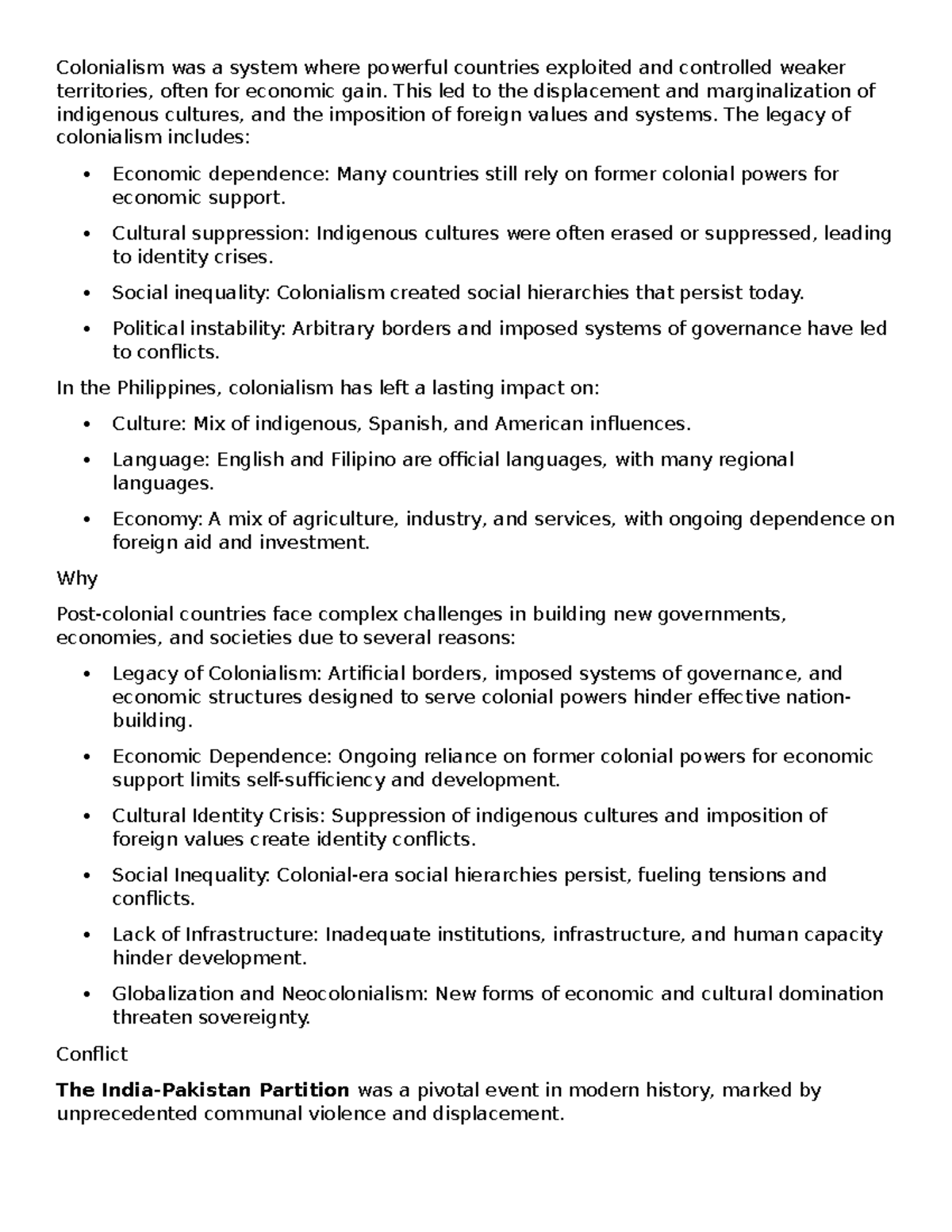 Colonialism and Its Lasting Impact: A Study Guide (Course 123) - Studocu
