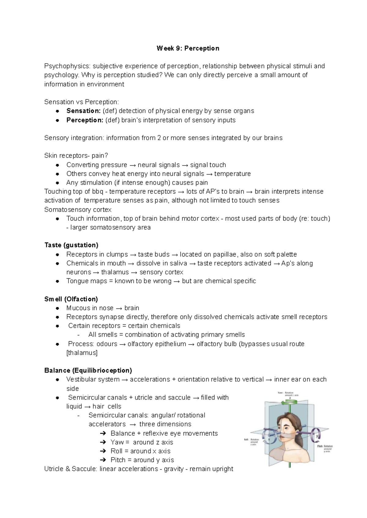 PSY101 Final Exam Study Notes - Week 9: Perception and Cognition - Studocu