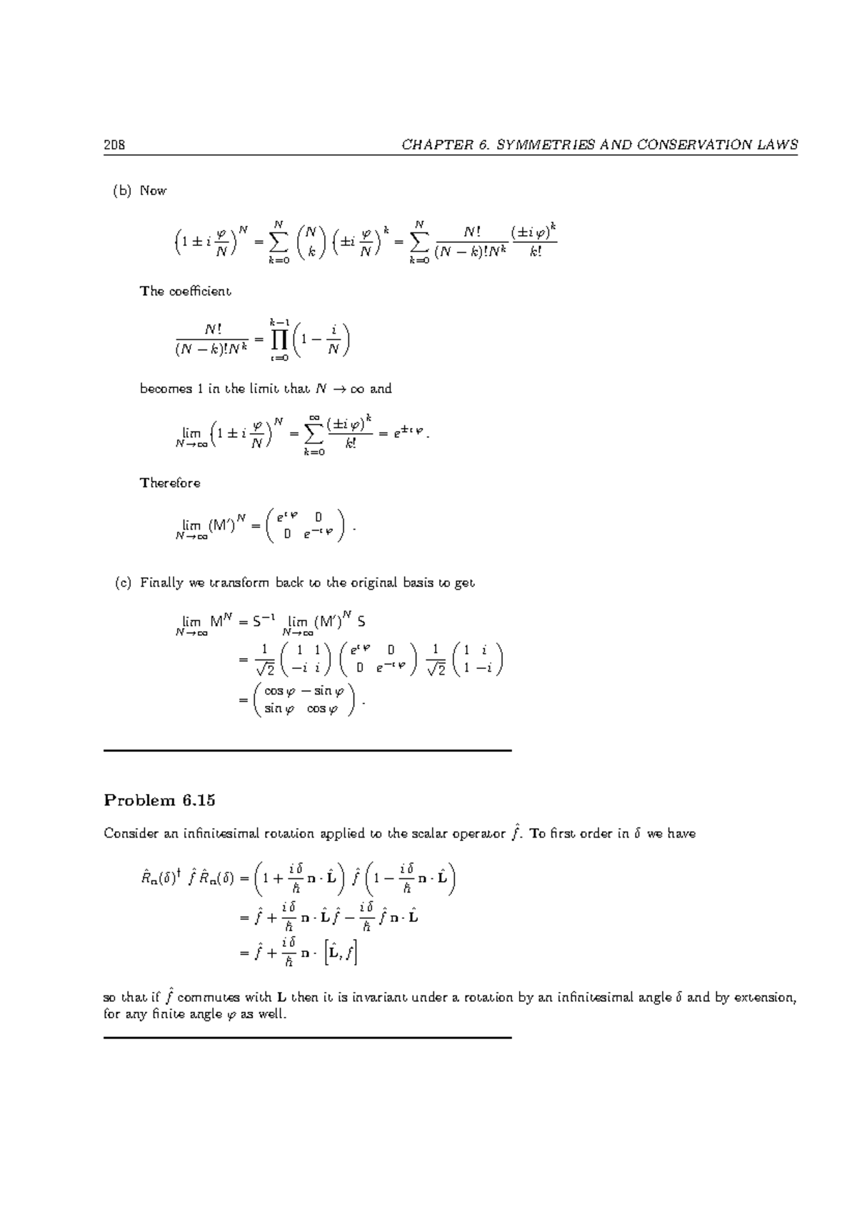 EP455 Study Material 208 - 208 CHAPTER 6. SYMMETRIES AND CONSERVATION ...