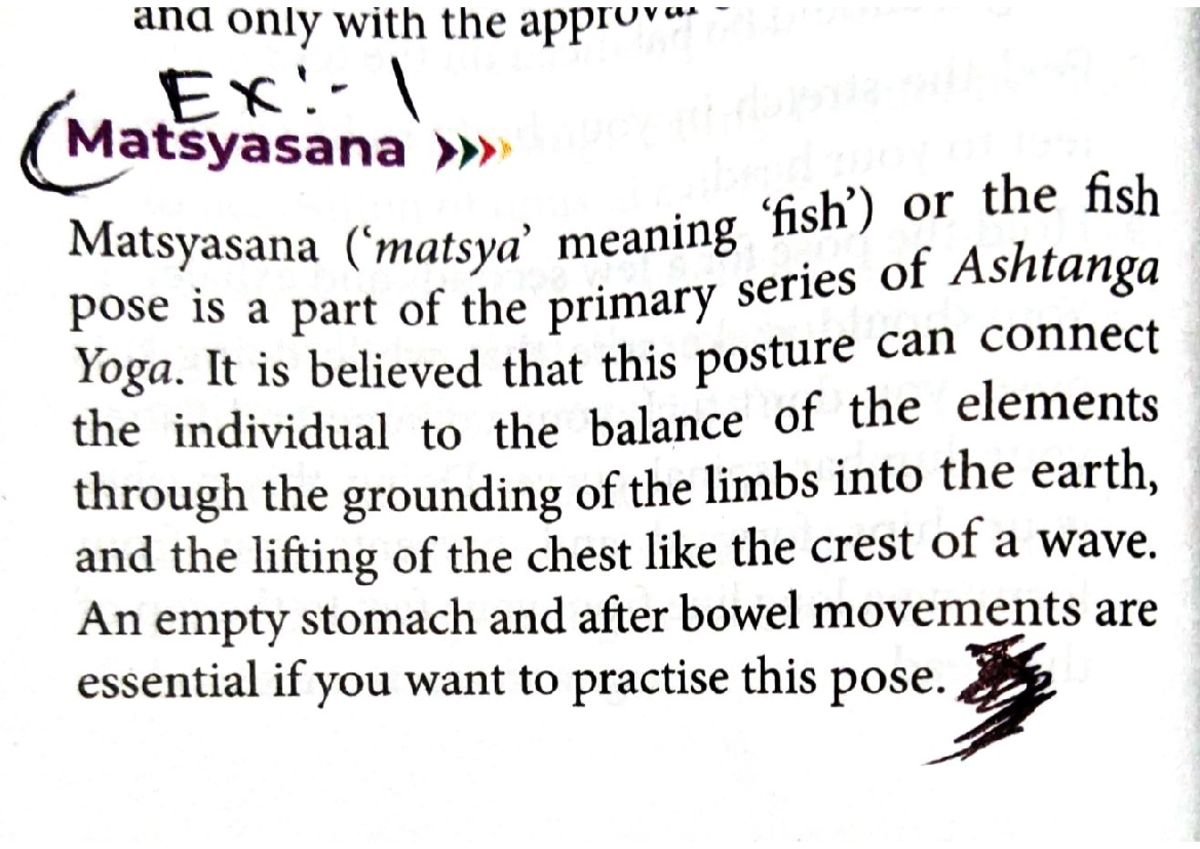 Matsyasana (Fish Pose) Practice Material - Document 6 - Studocu