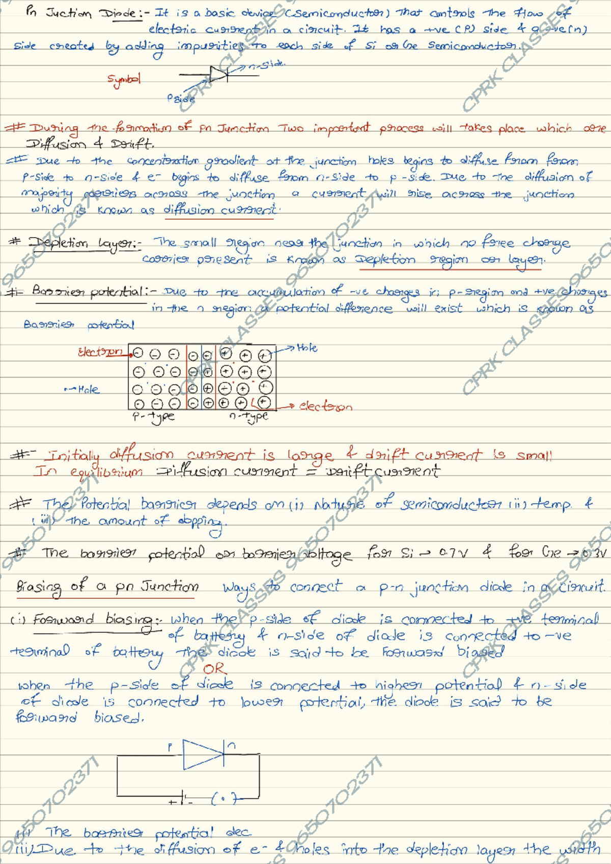 PN Junction Diode: Comprehensive Notes for Understanding - Studocu