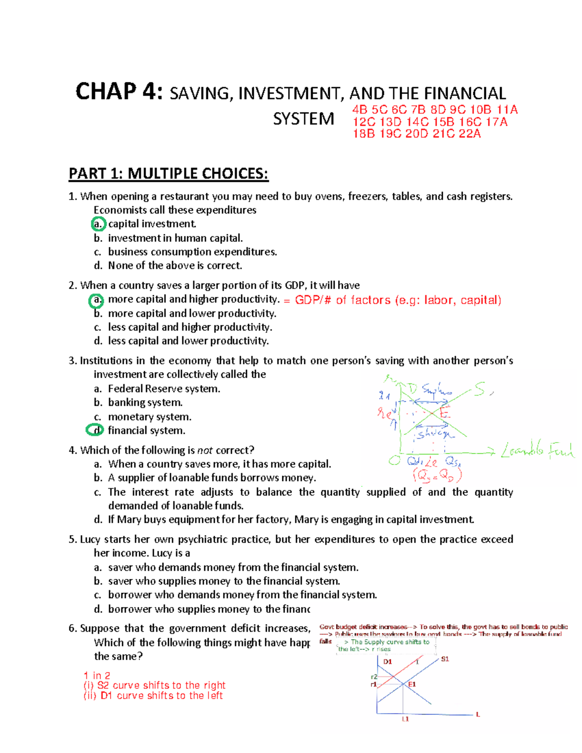 Exercise 4: Macro - Chapter 4 Review on Saving & Investment - Studocu