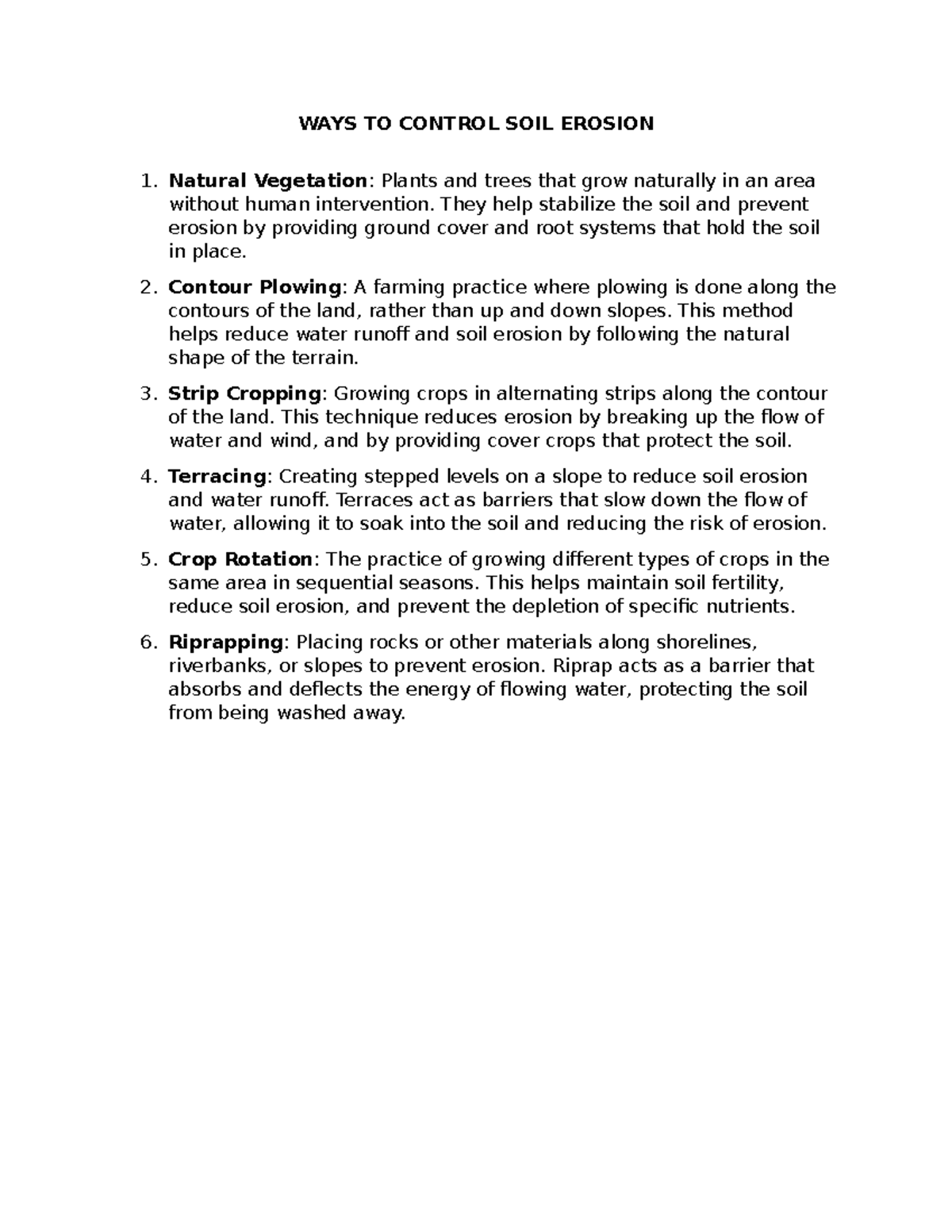 Effective Strategies to Control Soil Erosion and Preserve Land - Studocu