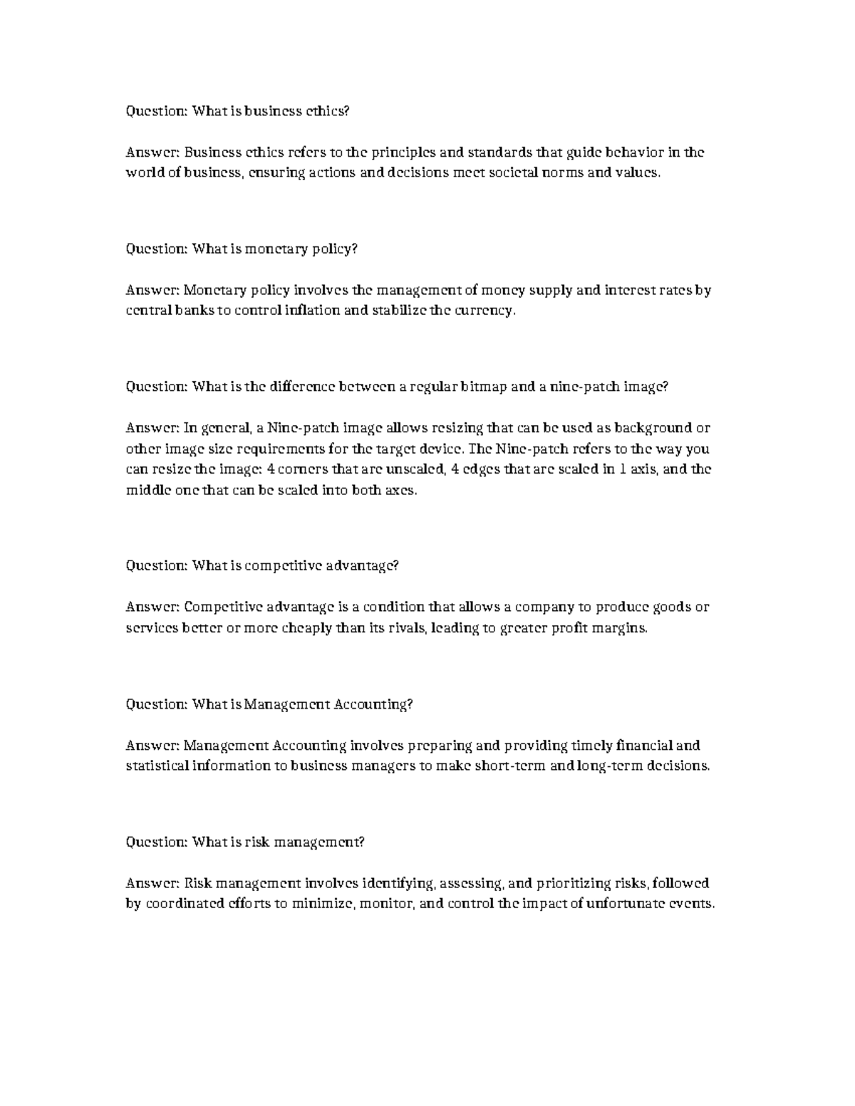 BUS 101 Lecture Notes: Key Concepts in Business Ethics & Finance - Studocu