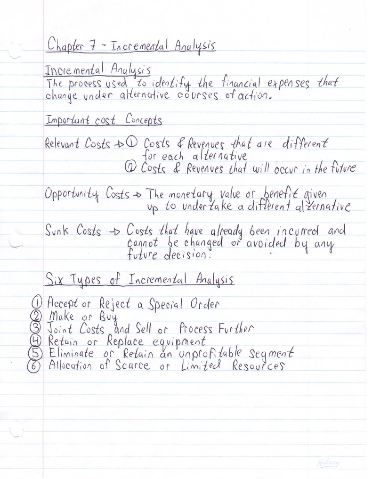 COMM 305 Chapter 7: Incremental Analysis and Cost Concepts - Studocu