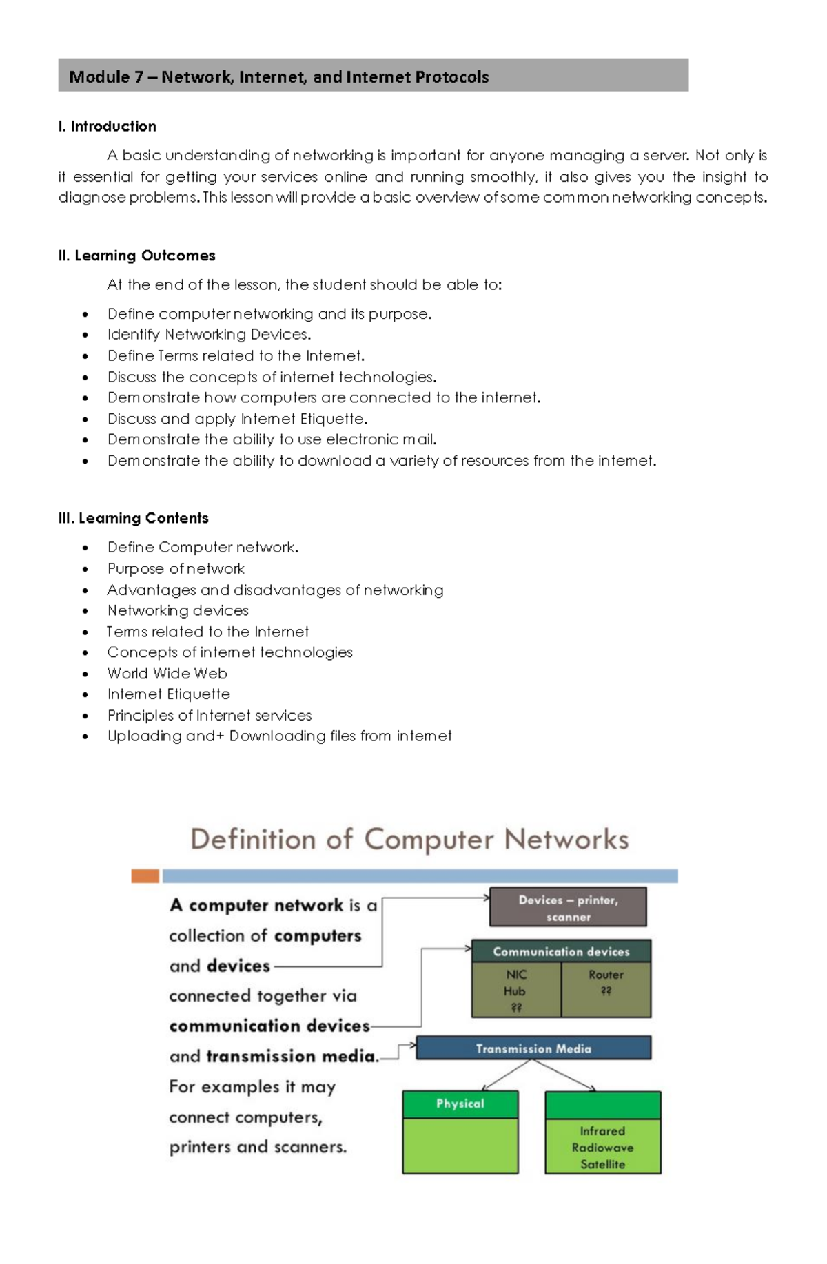 Module 7 - Networking: Internet and Protocols Overview (01032022) - Studocu