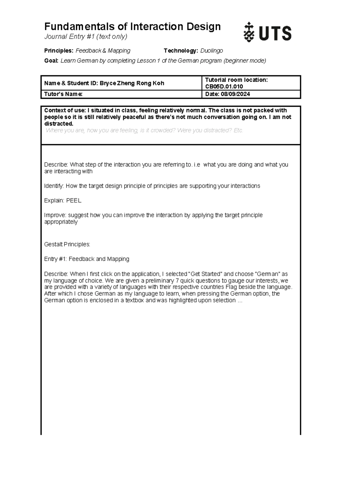 Sample Exam 1 Solution - Exam paper - Family Name ...