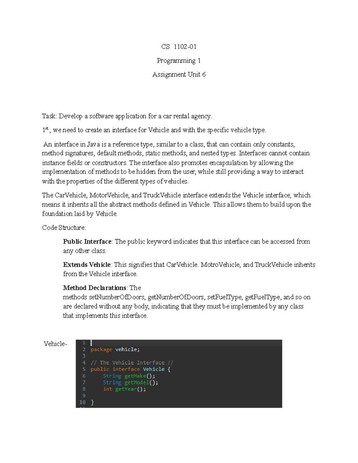 CS 1102 Asgmt 6 - Assignment review - CS 1102- Programming 1 Assignment ...