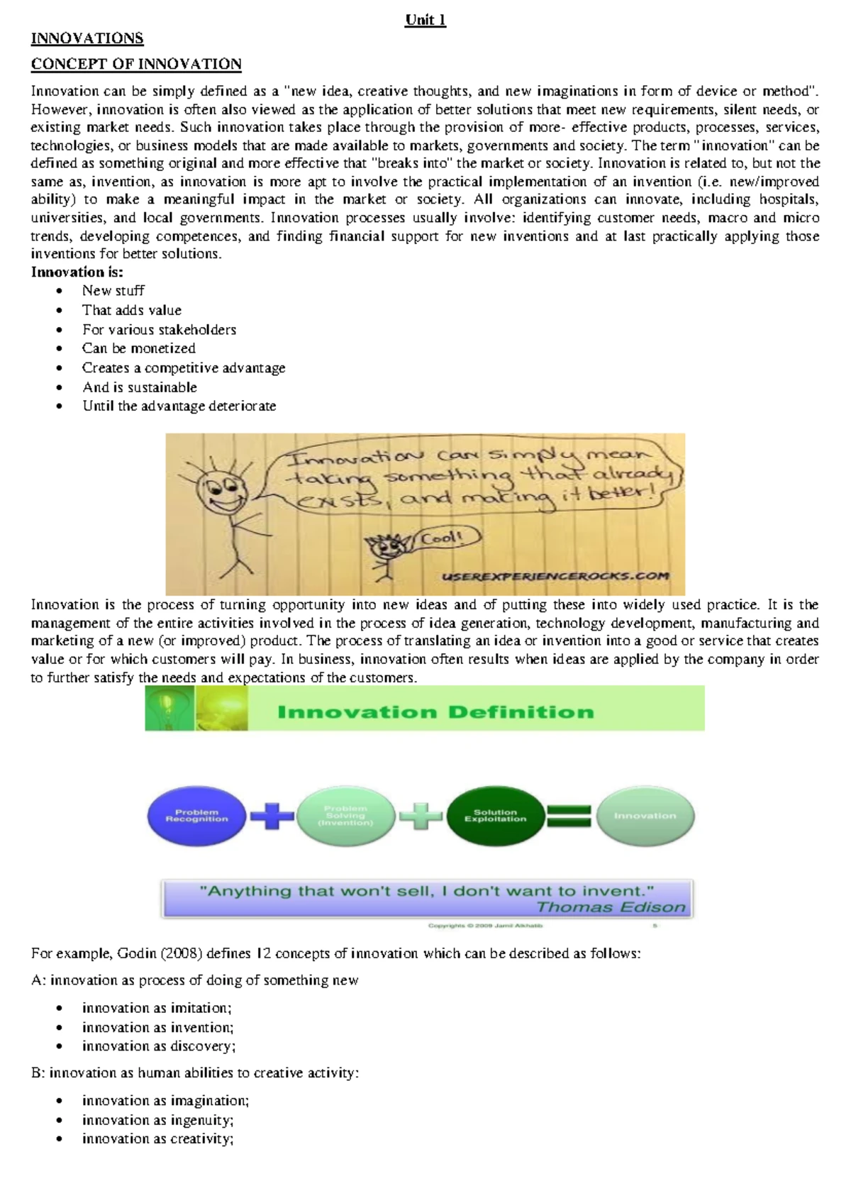 Unit 4: Innovation & Entrepreneurship Strategies - CS803(D) Notes - Studocu