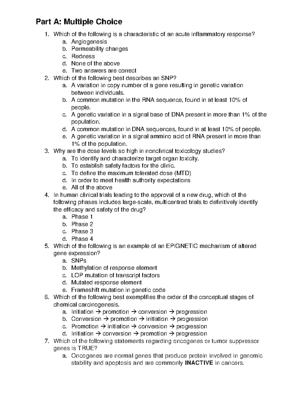 Practice Midterm 1 - Multiple Choice & True/False Questions - Studocu