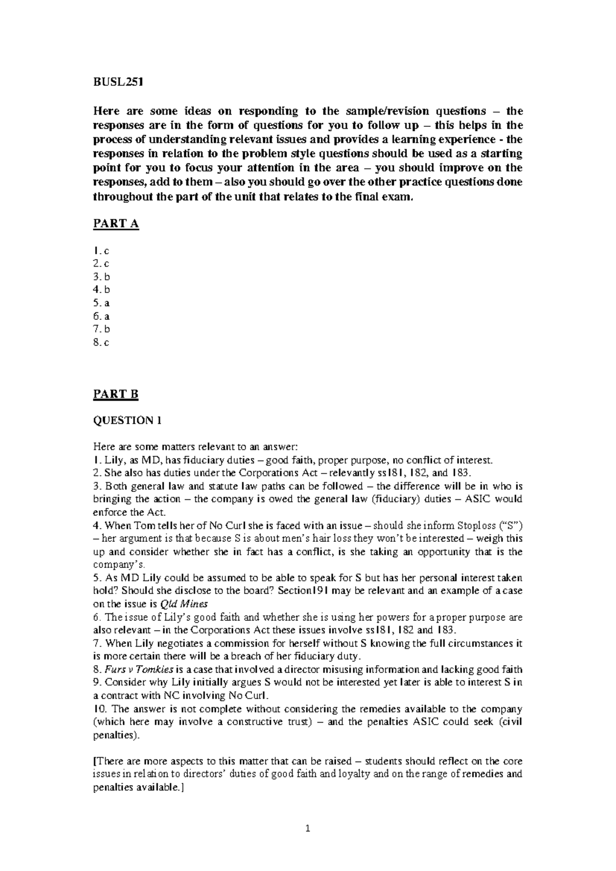 Sample-exam-answers - sample exam answers - ACST252 - Studocu