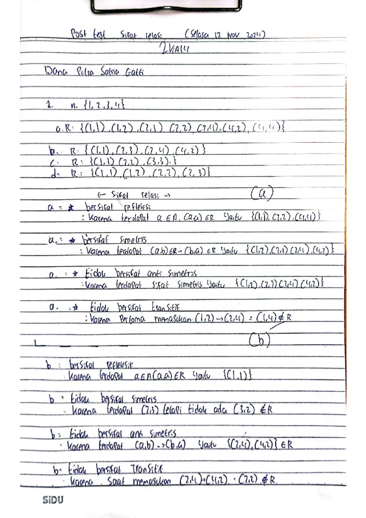Sikat Relas Post Test Notes - 12 NOV 2024 - Studocu