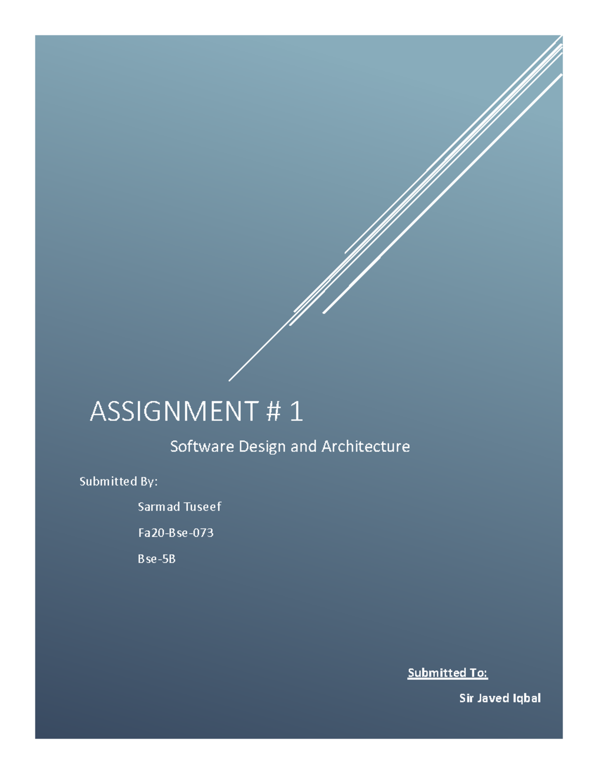 Fa20-Bse Software Design Assignment #1: 4+1 Architectural View Model ...