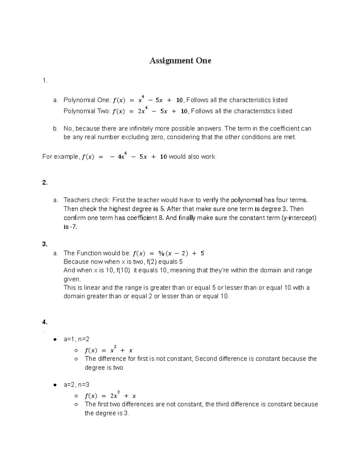 1.15 Assignment: Characteristics of Polynomial & Rational Functions ...