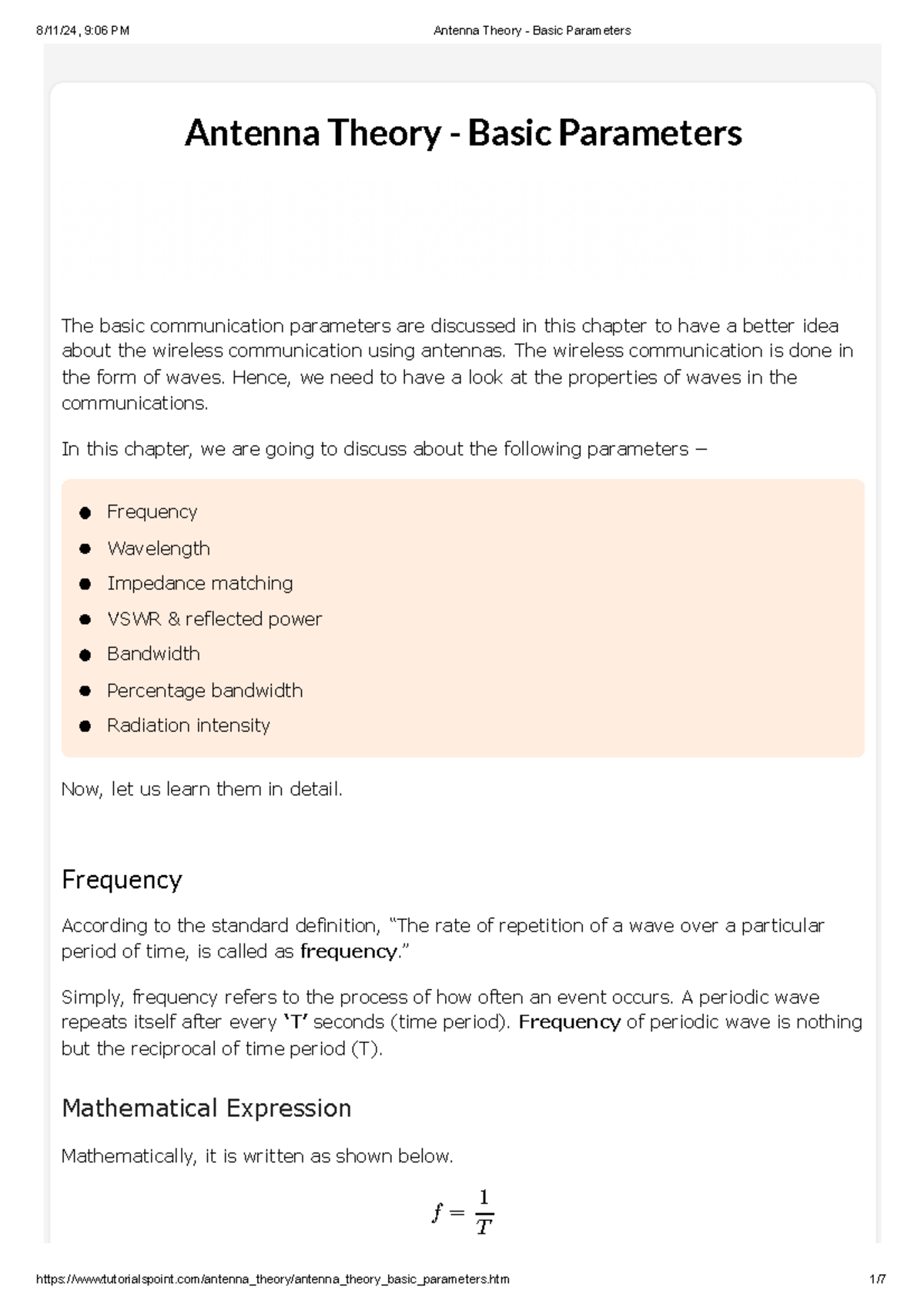 Antenna Theory - Key Parameters & Basics for Communication Analysis ...
